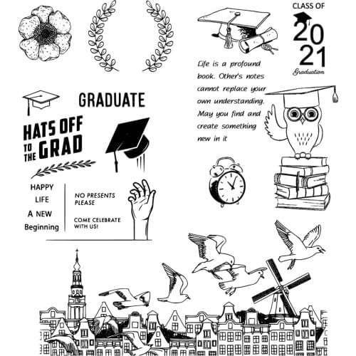 AZSG Congratulate Graduation Clear Stamps For DIY Scrapbooking Decorative Card Making Crafts Fun Decoration Supplies