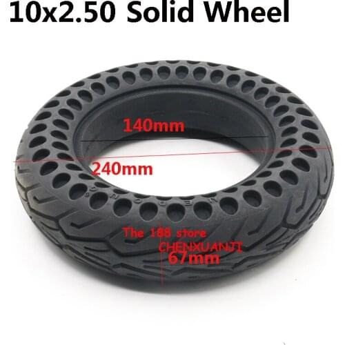Size 10x2.50 Honeycomb Solid Tyre 10*2.5 Tubeless Tire,Thickened Double Honeycomb Wheel Tyre for Electric Scooter Skate Board