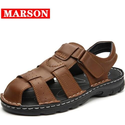 Men Leather Casual Shoes For Men High Quality Classic Men Sandals Summer Outdoor Fashion Breathable Light Sandals Plus Size