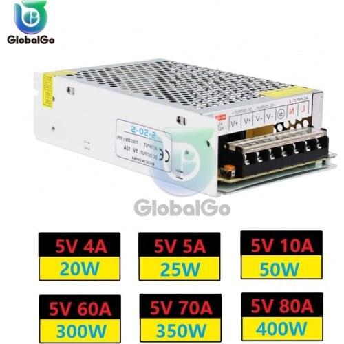 Lighting Transformer AC110V 220V to DC 5V Switching Power Supply Adapter 4A 5A 10A 60A 20A 30A 70A 80A LED Strip Switch Driver