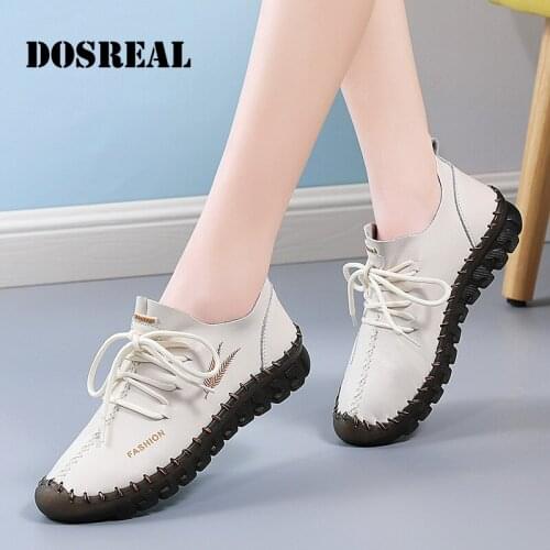 Womens Oxford Shoes Flat-Bottom Lace-Up Soft-Soled Womens Shoes Loafers Beige Ladies Fashion Casual Comfortable Non-Slip Shoes