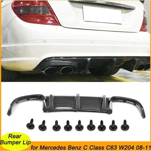 C63 Rear Diffuser Lip for Mercedes Benz C Class C63 AMG W204 Bumper Lip Spoiler Carbon Fiber Body Kit 2008 - 2011
