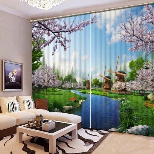 Peace 3D Blackout Curtains A variety of Beautiful Lifelike Refined HD Elegant Window Curtains Bedroom Living Room Drapes CL-113