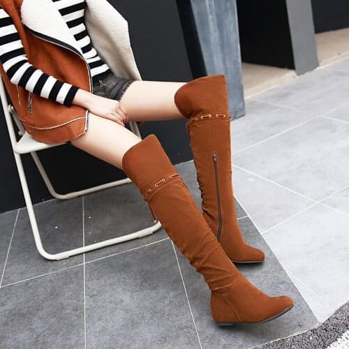 High boots womens flat bottomed casual womens Short Boots New Plush Snow boots in autumn and winter 2020
