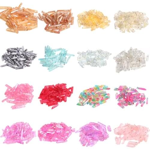 10-30 Pieces Natural Blue Crystal Quartz Point Beads 13-30 mm*3-8 mm Top Drilled Stick Quartz Beads For DIY Graduated Pendant