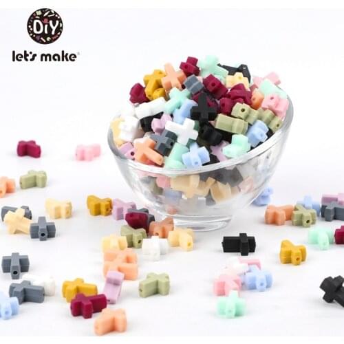 Lets Make Silicone Beads Teether Animals 10pcs Set Cross Cactus Unicorn Turtle Leaf Leaves BPA Free Food Grade Silicone Rodent