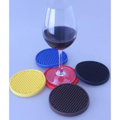 10cm Rounded Rubber Table Cup Mat Kitchen Pvc Mat Pad For Bar Cocktail