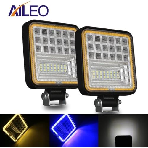 126W 4INCH 42 LED With Daytime lights Work Light LED Light Bars Spot Flood Beam for Work Driving Offroad Boat Car Tractor Truck