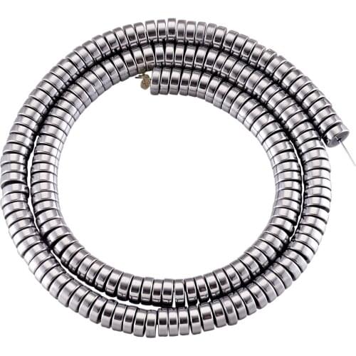 193Pcs/Strands Hematite stone Flat Round Loose Spacer Beads Strands Handmade Jewelry Making DIY Accessories Silver Color