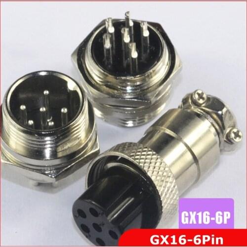 Free shipping 2Pair=4Pcs GX16 GX16-6 6P 6Pin 16mm Male&Female Wire Panel Connector plug Circular Aviation Connector Socket Plug