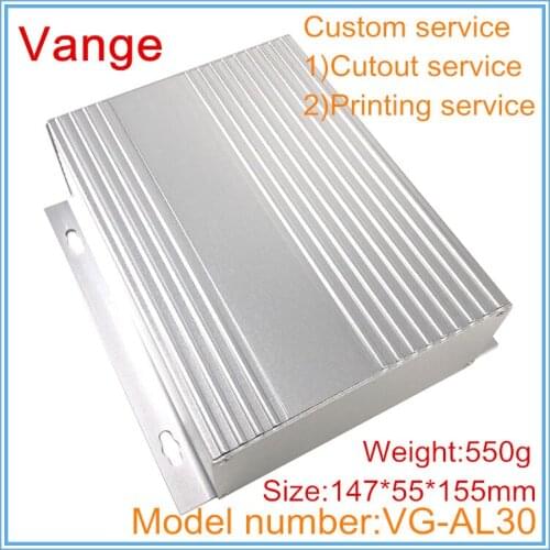 2pcs/lot extruded split molding shell 6063-T5 Aluminum enclosure case 147*55*155mm sand blasting surface for PCB product