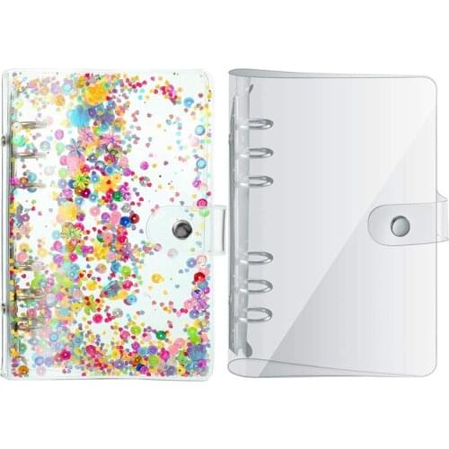 2 Pieces A6 Transparent Soft PVC 6-Ring Binder Cover Notebook Binder Cover Round Ring Clear Binder Cover Protector