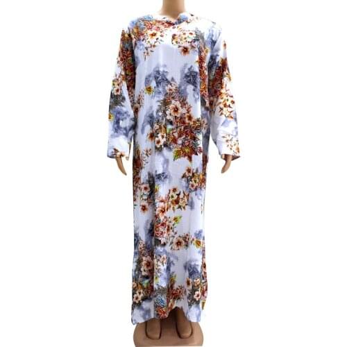 2020 Fashion Cotton & Line Elegant Beautiful African Dashiki Long Sleeve Long Dress For Women Women Winter Wonderful Long Dress