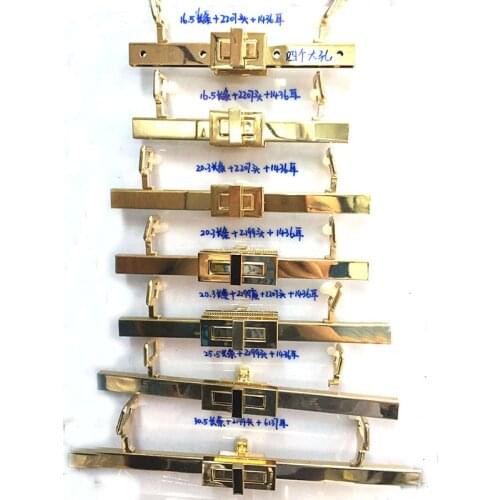 30cm Twist Locks ,metal bar double lock handbag hardware handles Gold Color