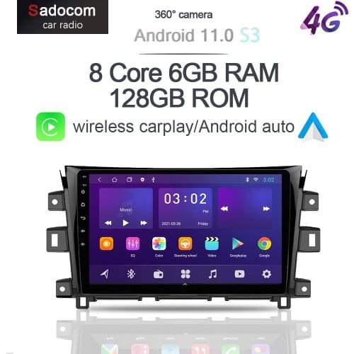 360 Panoramic Camera 6G+128G Android 10.0 Car DVD Player GPS Bluetooth 5.0 RDS Radio For Nissan NAVARA NP300 NP 300 2014 - 2017
