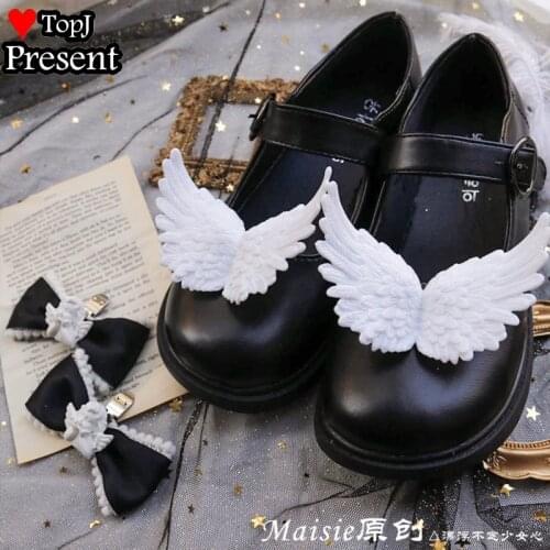 4 colours Girl women lolita Retro Baroque little angel plaster Lolita shoe clip versatile wings DIY shoe accessories ornament