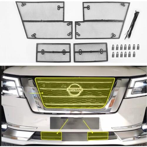 4pcs Stainless Car Front Grille Insect Net Engine Protector For Nissan Patrol Y62 Armada 2020 Accessories