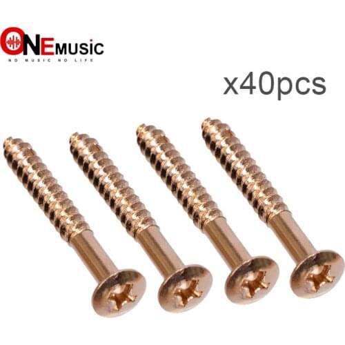 40 pcs Gold Electric Bass guitar NECK Joint plate mounting screws/Fixing Bolt Guitar parts 5*45mm