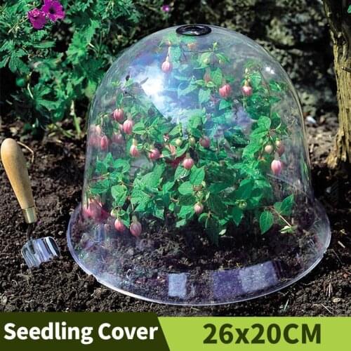 5PCS Seeding Cover Reusable Plastic Greenhouse Mini Constant Temperature Cover transparent PVC Garden Breathable Plant Covers