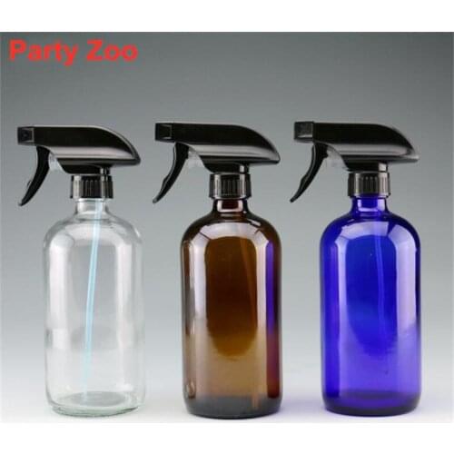 60 X 8oz/16oz Empty Amber/Blue Glass Spray Bottle With Trigger Sprayer Essential Oil Aromatherapy Bottles Use Cleaning Gardening