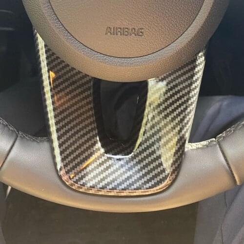 For Kia Seltos 2019 2020 Accessories ABS Carbon Fiber Interior Steering Wheel Button U Shape Decor Cover Trim Car Styling