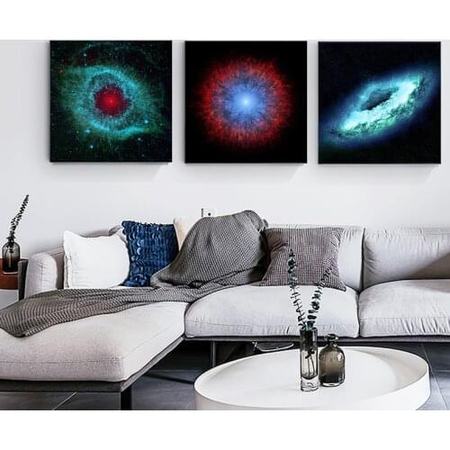 Milky Way Astronaut Canvas Painting HD Blue Red Universe Nebula Astronaut Space Flight Frameless Posters Art Wall Home Decor