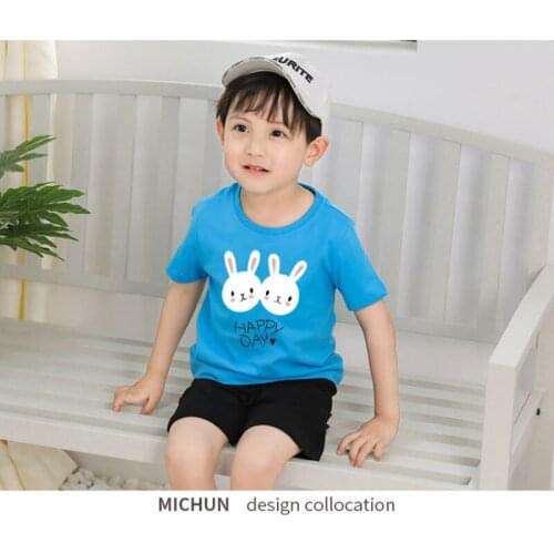 Childrens T-shirt Summer Cute All-match Boy and Girl Casual Short-sleeved Shirt Cotton Childrens T-shirt