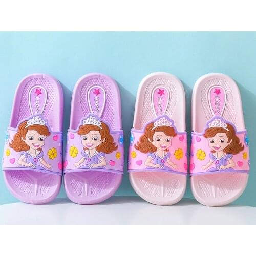2021 New Childrens Slippers for Girls Summer Small Girls Korean Cute Cartoon Indoor Home Shoe Non-Slip Soft Baby Slippers