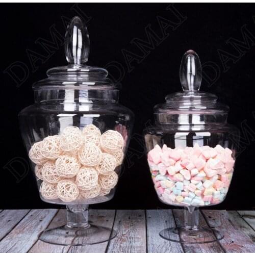 European Glass Storage Tank with Lid Kitchen Cereal Dispenser Wedding Center Desktop Candy Organizer Home Decoration Modern