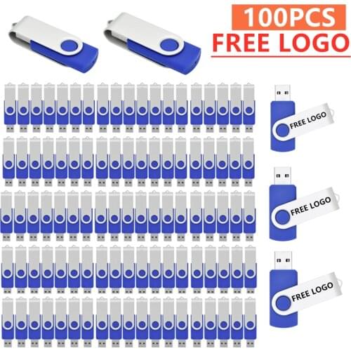 100Pcs/Set Metal 128M 512M 1GB 2G 4GB 8GB 16GB 32G 64G Pen Drive Flash Drive Memory Stick U Disk Thumb Pendrive Tender FREE LOGO