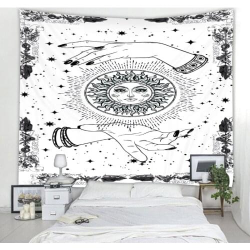 Sun Moon Mandala Tapestry Wall Mount Tarot Witchcraft Tapestry Tapiz Psychedelic Tapestry Wall Mount Home Decoration