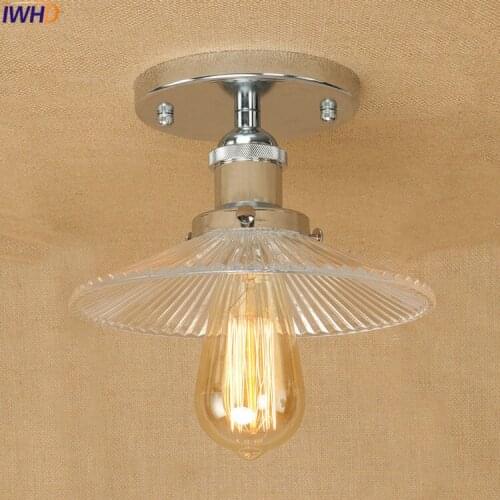 IWHD Glass LED Ceiling Lights Fixtures Edison Plafon Industrial Ceiling Light Vintage Home Lighting Lampara Techo