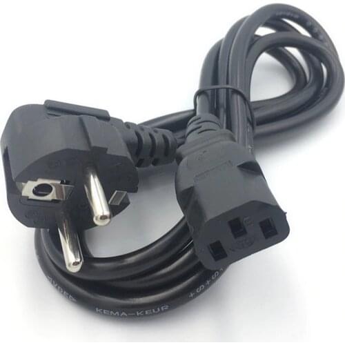 EU Power Cable Euro IEC C13 AC Power Extension Cord 1.2m 1.5m 1.8m 3*0.75mm For PC Computer Monitor PSU Antminer Printer LG TV