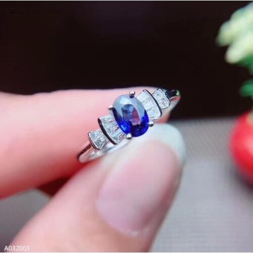 KJJEAXCMY boutique jewelry 925 sterling silver womens ring with natural sapphire new