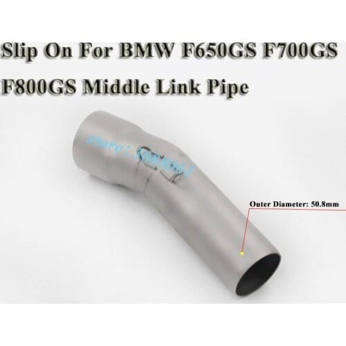 Slip On For BMW F800GS F700GS F650GS Motorcycle Exhaust Modified Motorbike Middle Pipe Connector Link Pipe Without 51mm Muffler
