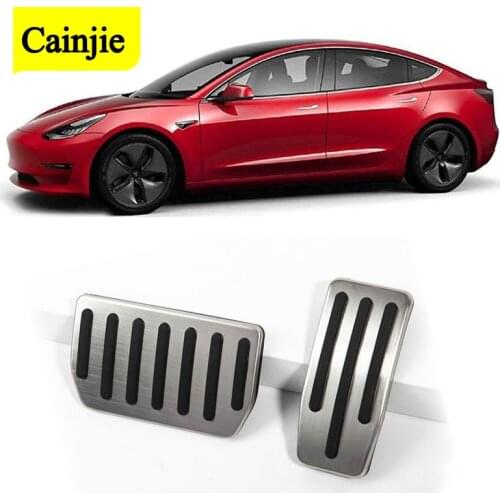 Stainless Steel Foot Pedal For Tesla Model X Accelerator Gas Fuel Brake Pedal Rest Pedal Pads Mats Cover For Tesla Model S