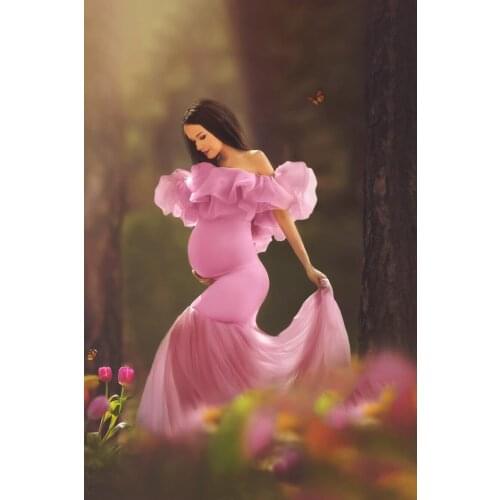 Pregnant Women Pajam Robe Maternity Photoshoot Dresses Sweep Train Prom Gown Photo Shoot Pregnancy Clothes