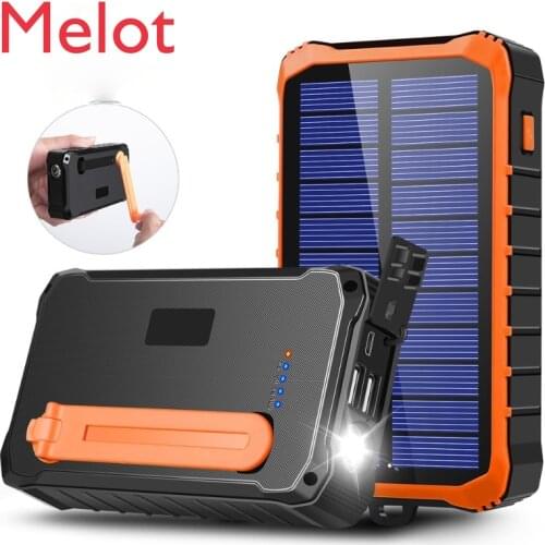 Outdoor Disaster Prevention Emergency Hand Power Bank Self-Generating Solar Flashlight Mobile Phone Charger 12000 MA Durable
