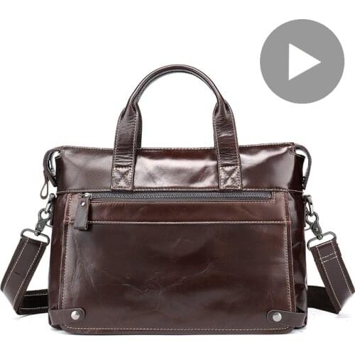 Genuine Leather Briefcase Handbag Messenger Shoulder Men Hand Bag For Document A4 Laptop Travel Big Satchel Sac Bolso Bolsa 2020