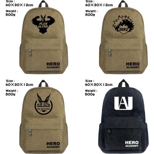 Anime My Hero Academia Casual Backpack Student Rucksack Fashion Shoulders Travel Laptop Bag Cell Phone Pocket Canvas School Bag