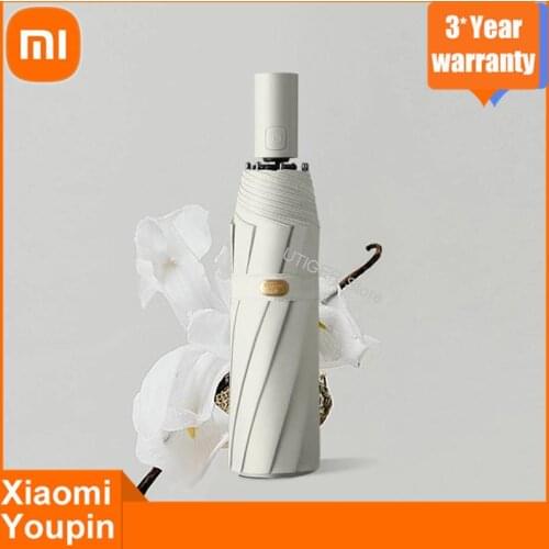 Xiaomi Design Clear Umbrella Automatic Same Color Coating Sun Protect Umbrellas Rain Women Folding Black Men Umbrella Paraguas