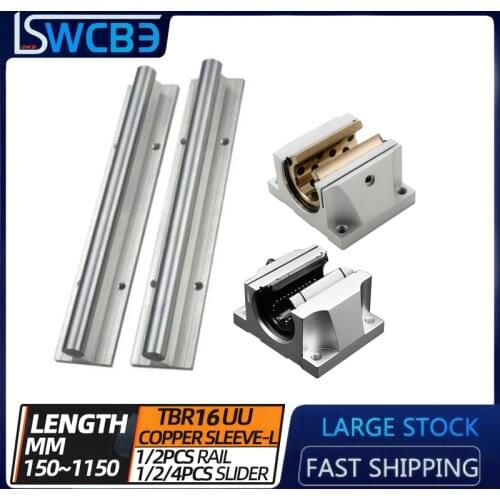 Standard TBR box type linear rail slide TBR16,L=150-1150mm,+TBR16UU flange slider/copper sleeve, free shipping mechanical parts