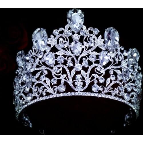 4 Style Luxury Crystal Tiaras And Crowns Women Girls Wedding Hair Accessories Bridal Big Tiara King Crown Hair Jewelry