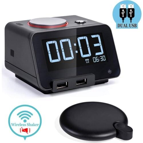 Homtime vibration speakers bass Shaker USB deaf bed shaker alarm speaker table clock Heavy Sleepers Deaf Hearing Disorder