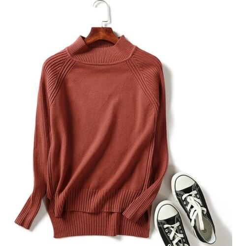 Womens Turtleneck Sweater 2021 Long Sleeve Knitted White Jumper Tops Winter Plus Size Thick Loose Pullover Pull Hive Femme