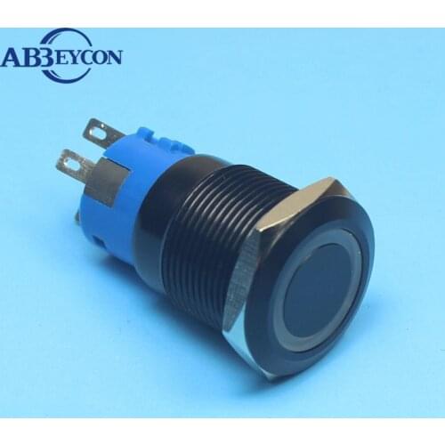 19122 Latching 19mm power character illuninated flat head metal button switch logo switch