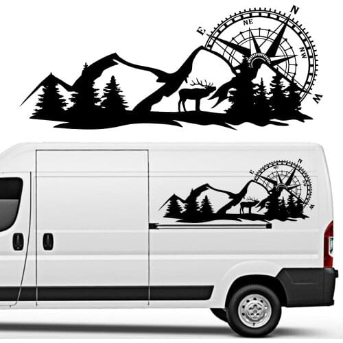 Car Sticker 2PCS Car Body Stickers Large Compass Auto Navigation Decals Decal Auto Decoration Sticker Car Styling Accessories