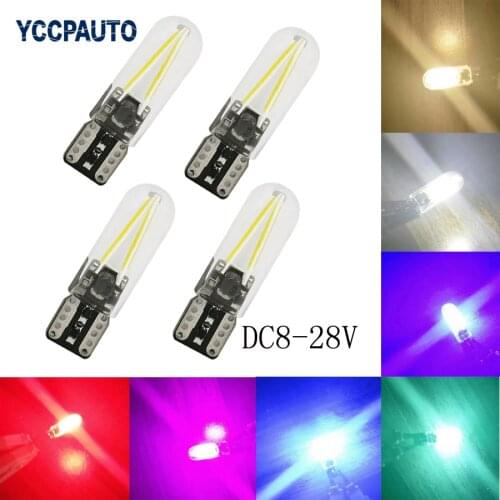 W5W T10 Car Led Light Filament Automobiles Reading Dome Bulb Glass Lamp DRL car styling 12v Turn License Plate Parking Light 4pc