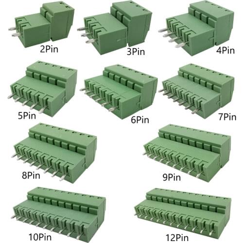 5/10Pairs 15EDG KF2EDG 3.81mm 3.81 PCB Screw Terminal Block Connector Straight Needle Socket Plug-Pin 2/3/4/5/6/7/8/9/10/12Pin