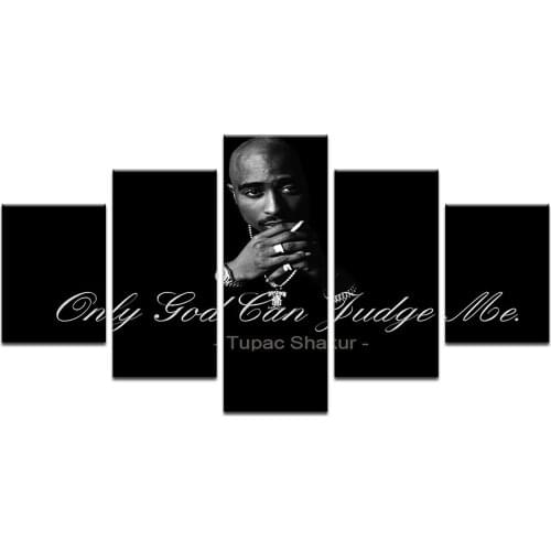 5 Pieces 2Pac Makaveli Tupac Amaru Shakur Modern Home Wall Decor Canvas Picture Art HD Print Painting On Canvas For Living Room